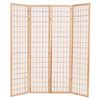 vidaXL Folding 4-Panel Room Divider Japanese Style 160x170 cm Natural