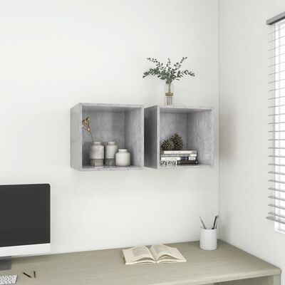 vidaXL Wall Cabinet Concrete Grey 37x37x37 cm Chipboard