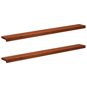 vidaXL Window Sills 2 pcs Brown 140 x 20 x 2 cm Solid Beech Wood