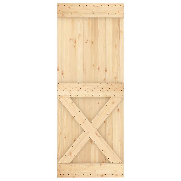 vidaXL Sliding Door with Hardware Set 90x210 cm Solid Wood Pine