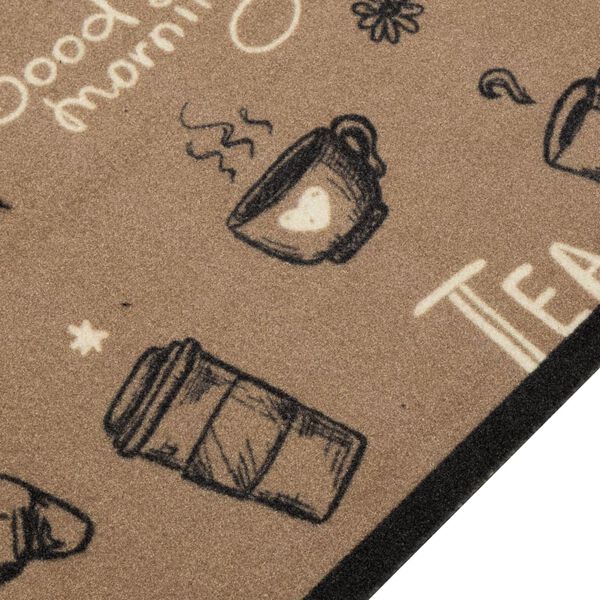 vidaXL Kitchen Rug Washable Morning Brown 45x150 cm Velvet