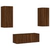 vidaXL 4 Piece TV Wall Units with LED Brown Oak Engineered Wood