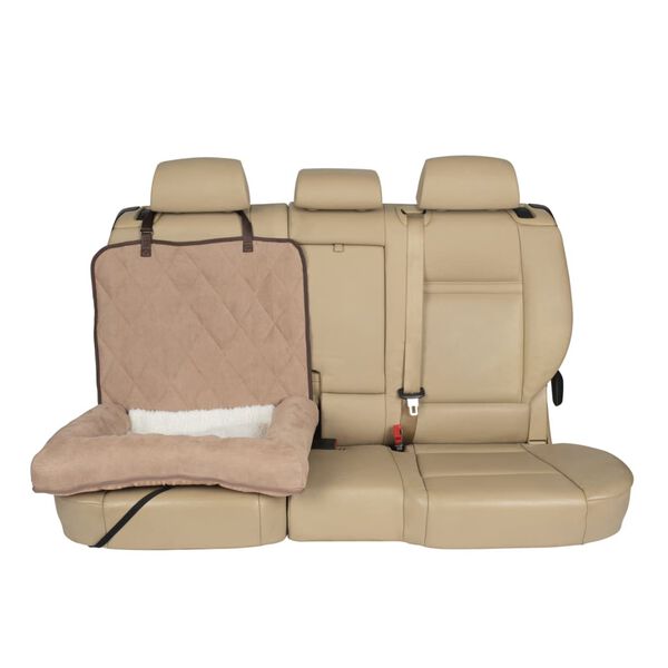 Happy Ride Dog Bed Car Cuddler Small Brown