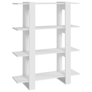 vidaXL Book Cabinet/Room Divider White 100x30x123.5 cm
