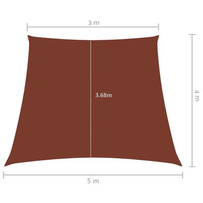 vidaXL Sunshade Sail Oxford Fabric Trapezium 3/5x4 m Terracotta