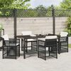 vidaXL Garden Dining Set 5 pcs Black Poly Rattan