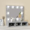 vidaXL Mirror Cabinet with LED Concrete Grey 60x31.5x62 cm