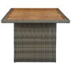 vidaXL Garden Table Brown Poly Rattan and Solid Acacia Wood