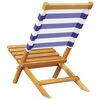 vidaXL Folding Garden Chairs 4 pcs Blue and White Fabric and Solid Wood