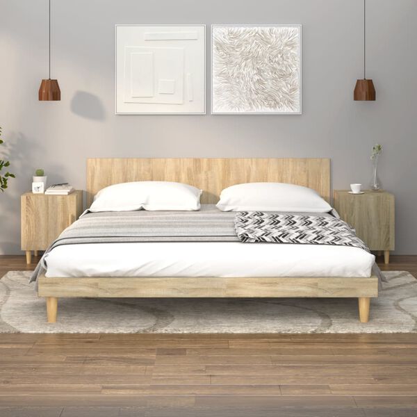 vidaXL Bedside Cabinets 2 pcs Sonoma Oak Engineered Wood