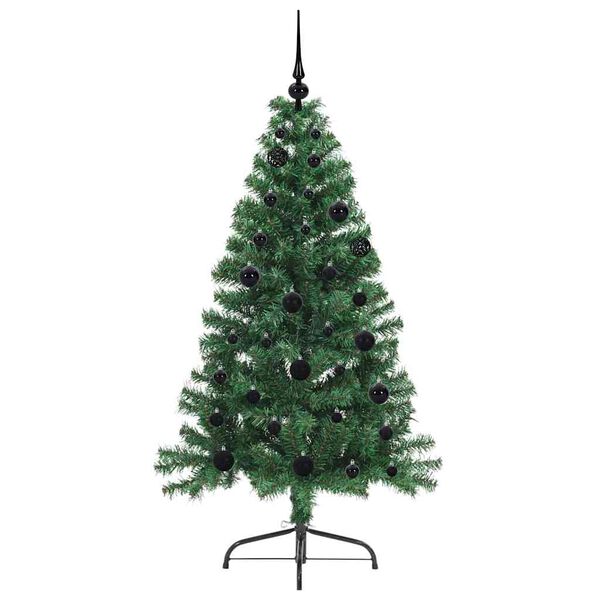 vidaXL Artificial Pre-lit Christmas Tree Green 150 cm PVC