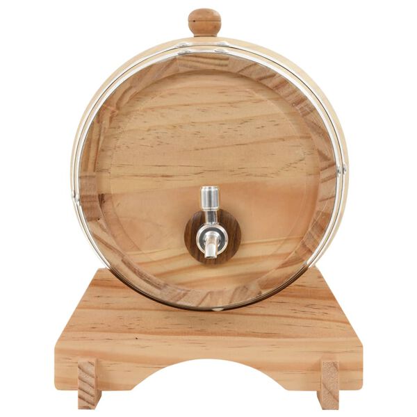 vidaXL Wine Barrel with Tap Solid Pinewood 6 L