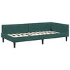 vidaXL Corner Bed Frame Dark Green 90 cm x 190 cm Velvet