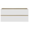 vidaXL Bathroom Furniture Set White and Sonoma Oak Engineered Wood