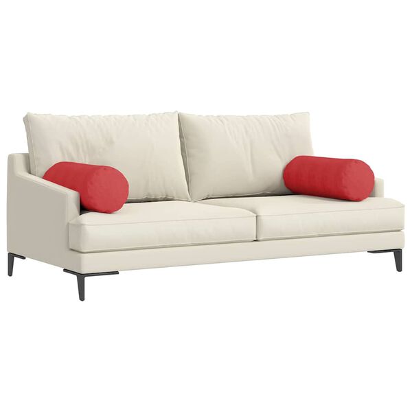 vidaXL Bolster Pillows 2 pcs Red Ø 25 x 70 cm Fabric