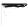 vidaXL Manual Retractable Awning with Posts 5x3.5 m Anthracite