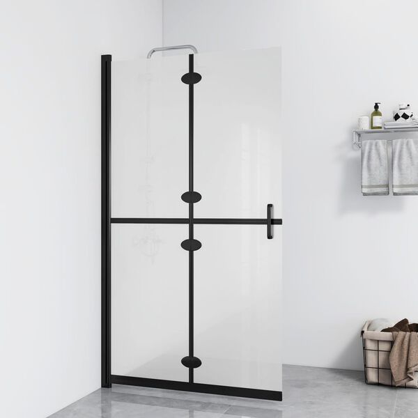 vidaXL Foldable Walk-in Shower Wall Frosted ESG Glass 80x190 cm