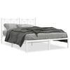 vidaXL Metal Bed Frame without Mattress with Headboard White 140x200cm