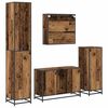 vidaXL Bathroom Furniture Set with Door 4 pcs Old wood Engineered wood