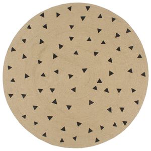 vidaXL Handmade Rug Jute with Triangle Print 120 cm
