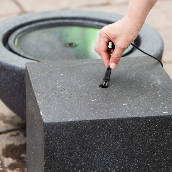 HEISSNER Terrace Fountain Cuboid 39x39x68 cm Black