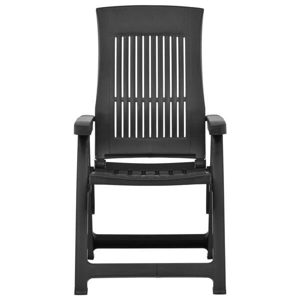 vidaXL Garden Reclining Chairs 2 pcs Plastic Anthracite