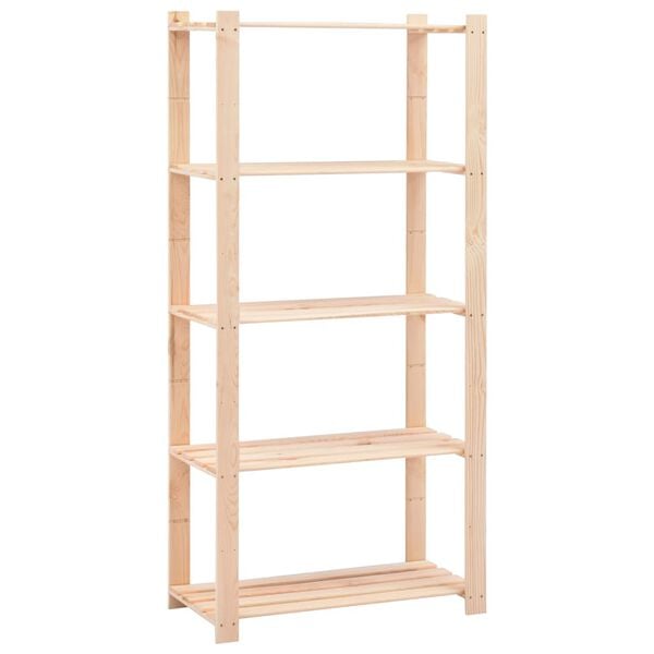 vidaXL 5-Tier Storage Rack 80x38x170 cm Solid Pinewood 250 kg
