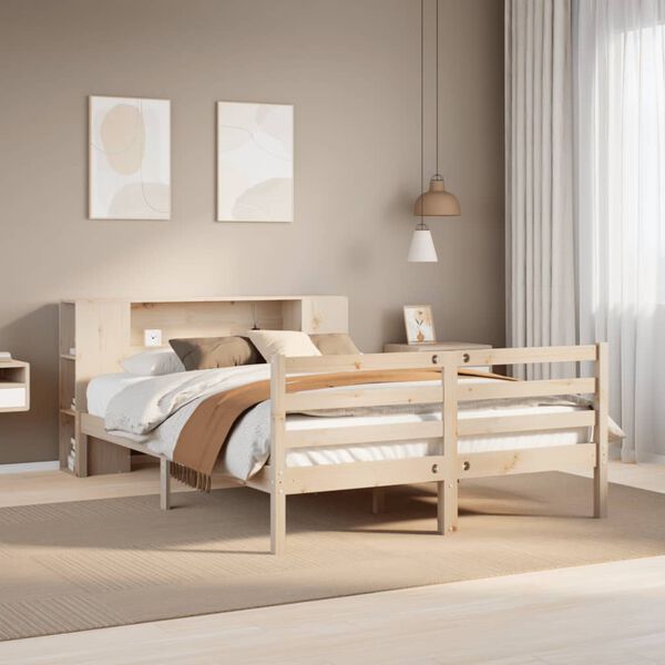 vidaXL Bookcase Bed without Mattress 140x200 cm Solid Wood Pine