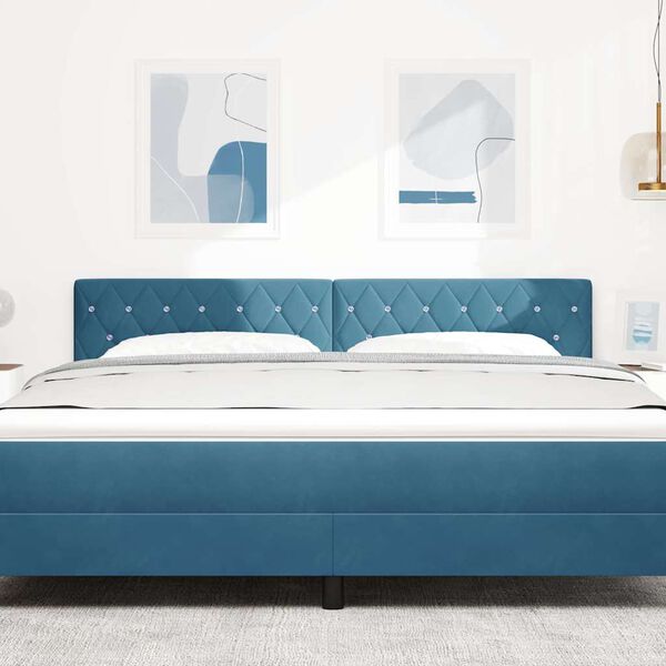 vidaXL Headboard with Headboard Dark Blue 180 cm Faux Leather