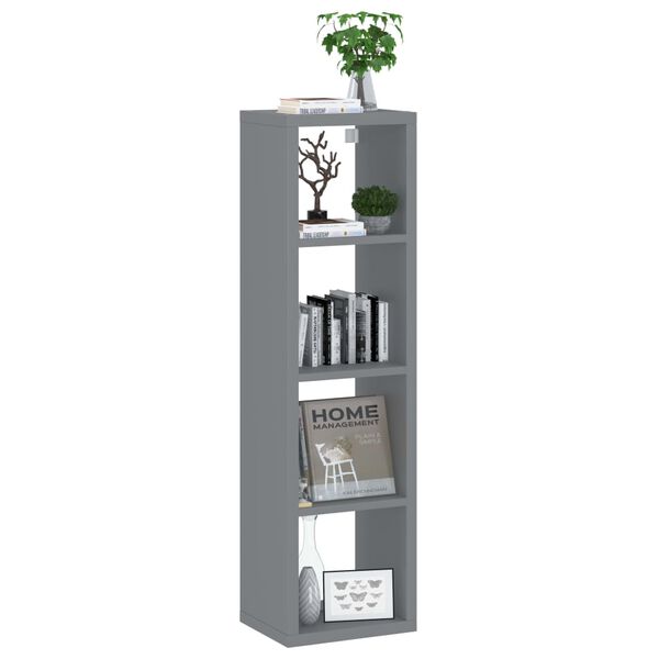 vidaXL Wall Cube Shelf Grey 37x29.5x134.5 cm MDF