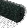 vidaXL Fence Post Green 100 x 1.2 m (25 mm mesh) Steel and PVC