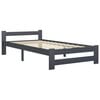 vidaXL Bed Frame without Mattress Dark Grey Solid Pine Wood 100x200 cm
