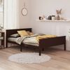 vidaXL Bed Frame without Mattress Dark Brown Solid Wood Pine 140x200 cm