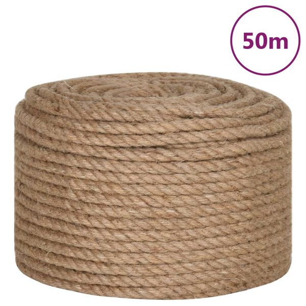 vidaXL Jute Rope 50 m Long 10 mm Thick