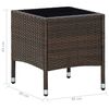 vidaXL Garden Table Brown 40x40x45 cm Poly Rattan
