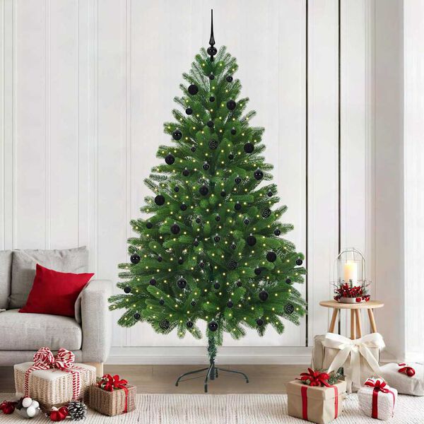 vidaXL Christmas Tree with 300 LEDs with Stand Green 210 cm PE
