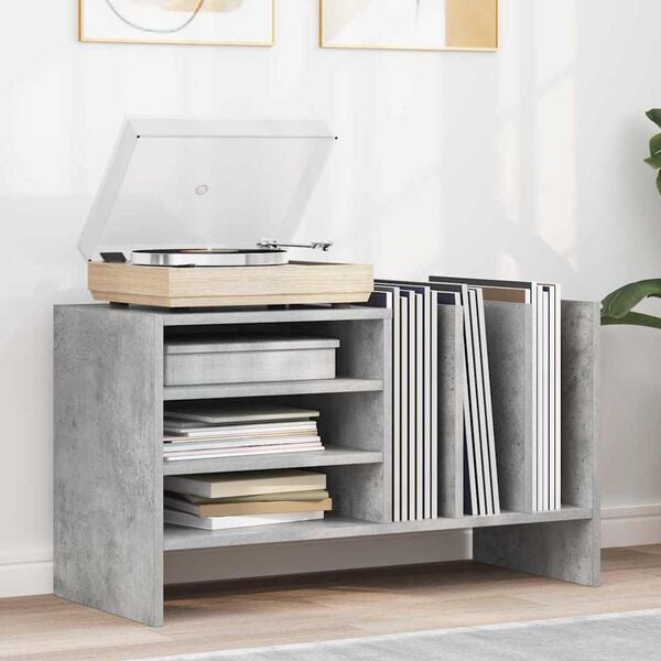 vidaXL Record Cabinet Concrete Grey 78.5 x 35 x 45 cm Engineered Wood