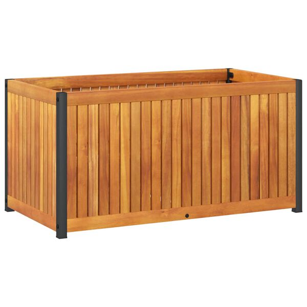 vidaXL Garden Planter 85x45x44 cm Solid Wood Acacia and Steel