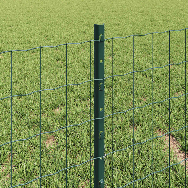 vidaXL Fence and Post Green 0.4 x 25 m Steel