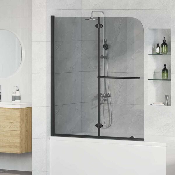 vidaXL Shower Enclosure Black 95 x 140 cm ESG Glass and Aluminium