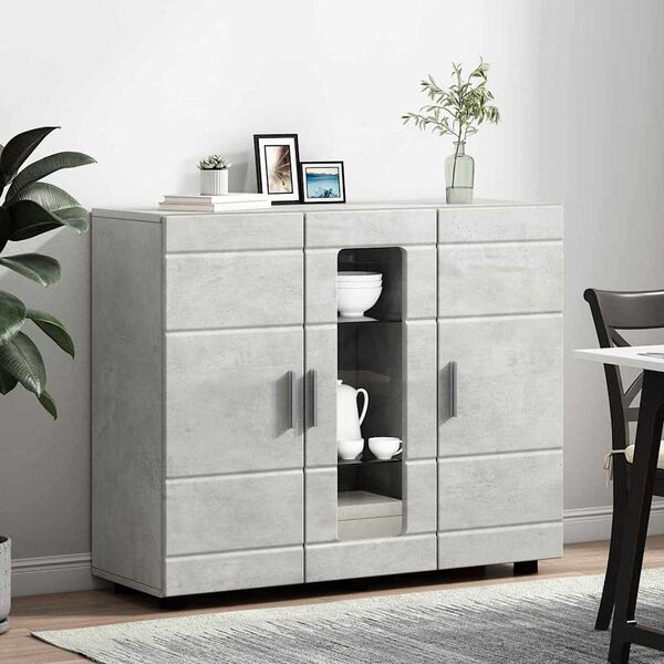 vidaXL Sideboard Concrete grey 55.5 x 29 x 100 cm Engineered Wood