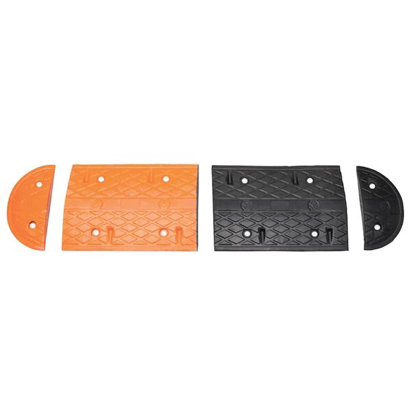 vidaXL Speed Hump Yellow&Black 129x32.5x4 cm Rubber