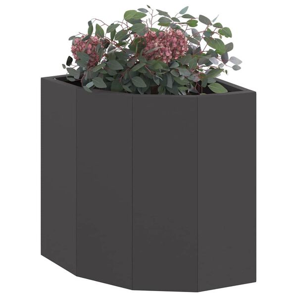 vidaXL Corner Planter Black 30 x 30 x 35 cm Steel