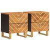 vidaXL Bedside Cabinets 2 pcs Brown and Black Solid Wood Mango