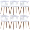 vidaXL Dining Chairs 6 pcs White Plastic