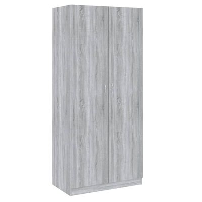 vidaXL Wardrobe Grey Sonoma 90x50x200 cm Engineered Wood
