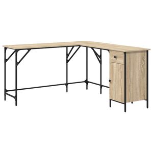 vidaXL Desk Sonoma Oak 141x141x75 cm Engineered Wood