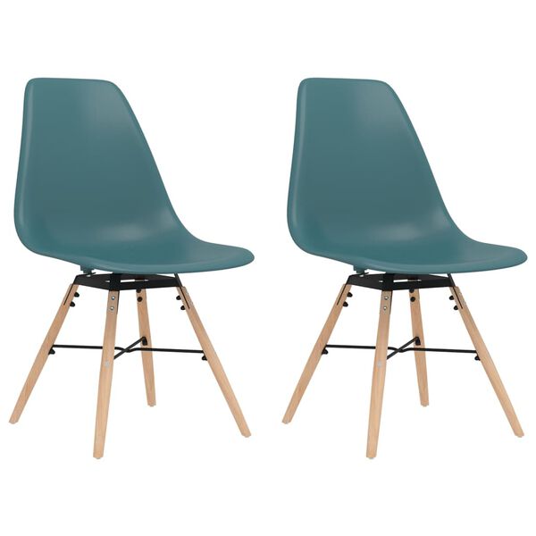 vidaXL Dining Chairs 2 pcs Turquoise PP