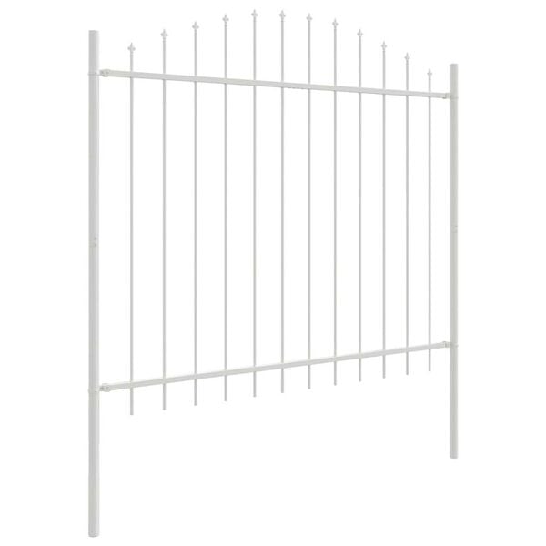 vidaXL Garden Fence 3 pcs White 170 x 190 cm Powder-Coated Steel