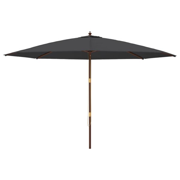 vidaXL Garden Parasol with Wooden Pole Black 400x273 cm